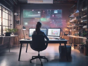 AI Marketing For Business Automation 4 business woman working with AI automation marketing