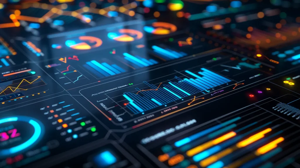 a captivating scene showcasing a digital dashboard displaying vibrant a/b testing graphs and analytics, illuminated by soft, focused lighting, symbolizing the dynamic optimization of content strategies.