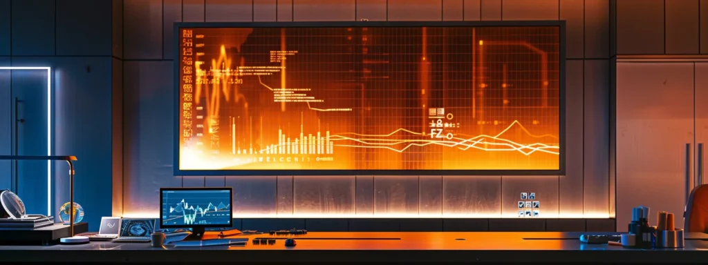 a sleek, modern workspace features a high-tech computer screen displaying vibrant ai analytics graphs and local seo metrics, illuminated by soft, ambient lighting that conveys a sense of innovation and growth.