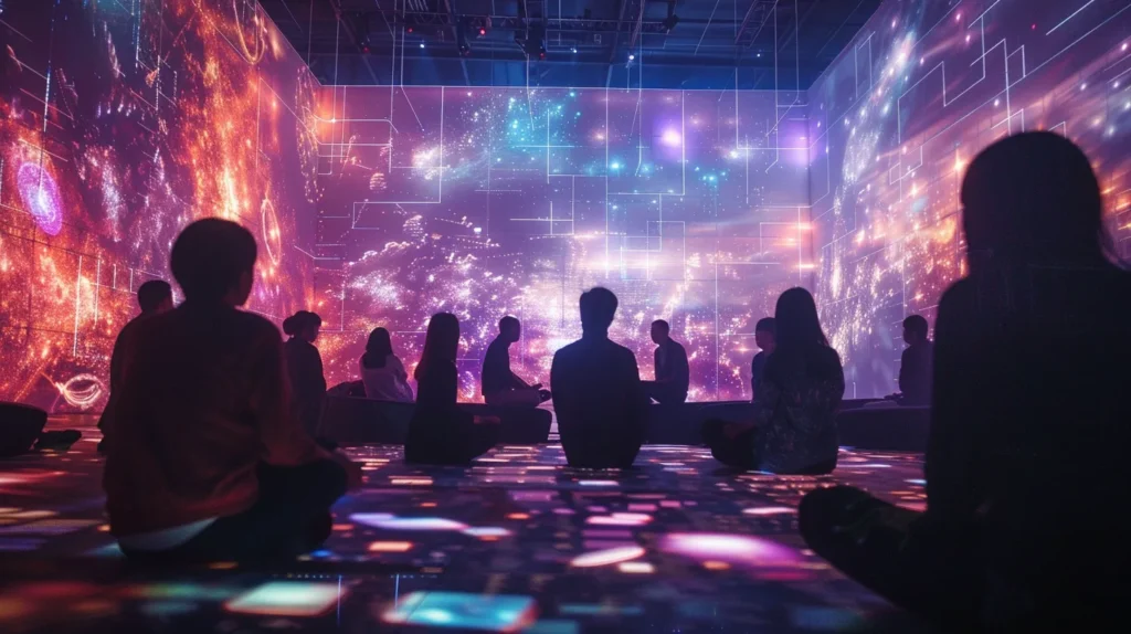 a vibrant and engaging digital landscape showcases a group of diverse individuals that symbolizes connection and community.